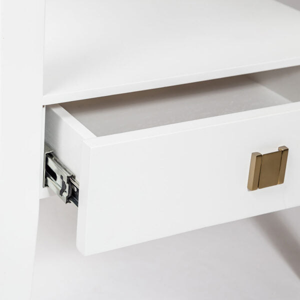 Hara 1 Drawer Accent Table - White ANCHORED IN MUSKOKA