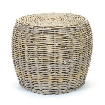 Kubu Rattan Ottoman Round ANCHORED IN MUSKOKA