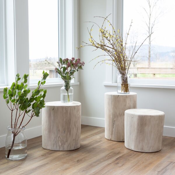 Nova Wide 16" Round Stump - White ANCHORED IN MUSKOKA