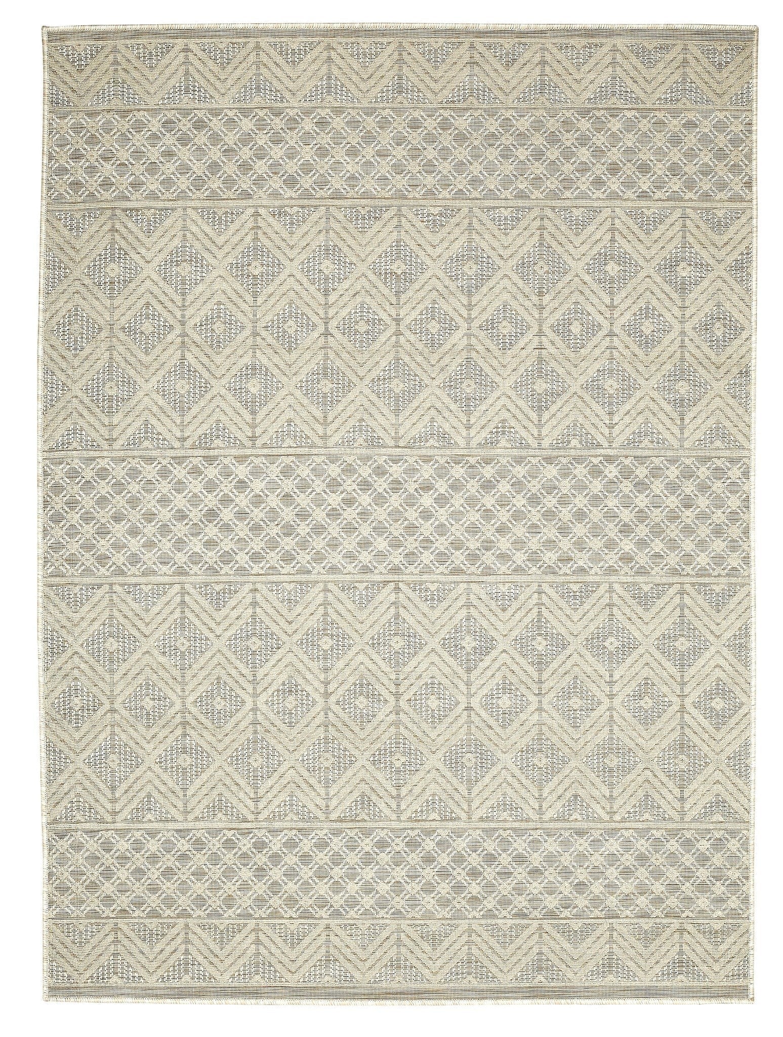 Odessa Diamond High Low Textured Polypropylene Area Rug ANCHORED IN MUSKOKA