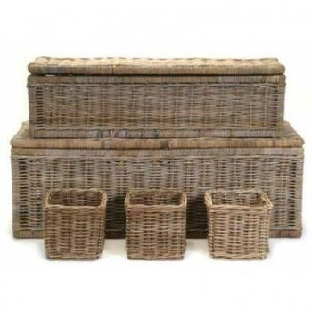 Rattan Trunks Set Of 5 ANCHORED IN MUSKOKA