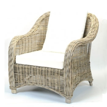 Wicker Rattan Katrina Chair With Cushion ANCHORED IN MUSKOKA