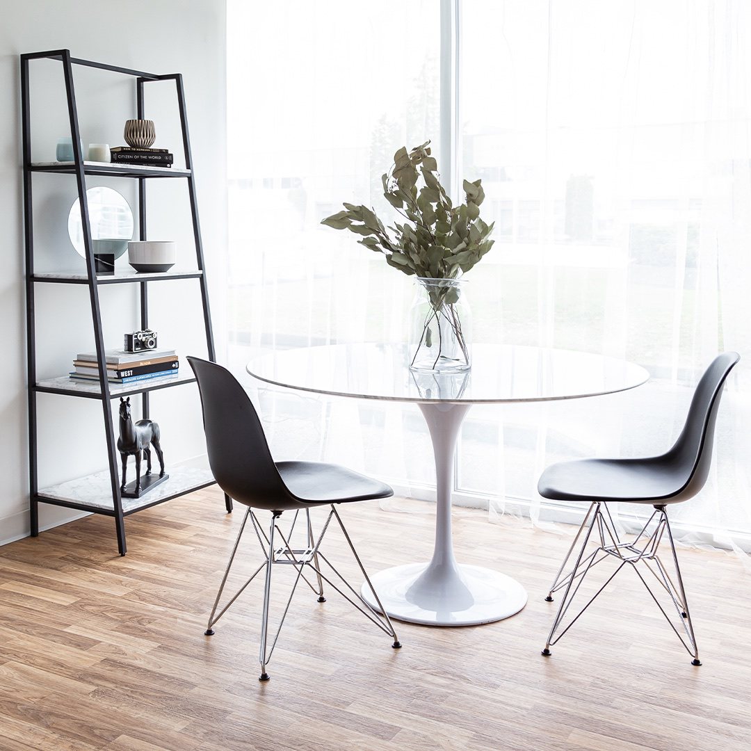 Cairo Chair – Black Seat Chrome Base