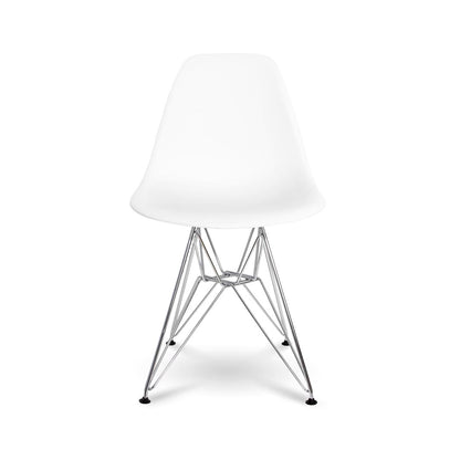 Cairo Chair – White Seat Chrome Base