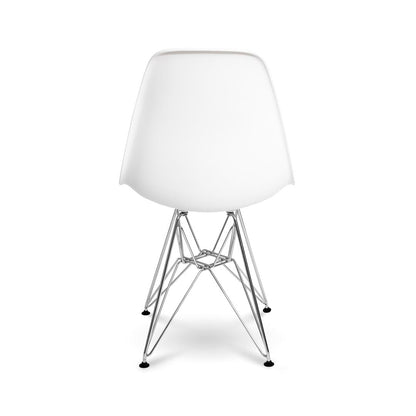 Cairo Chair – White Seat Chrome Base