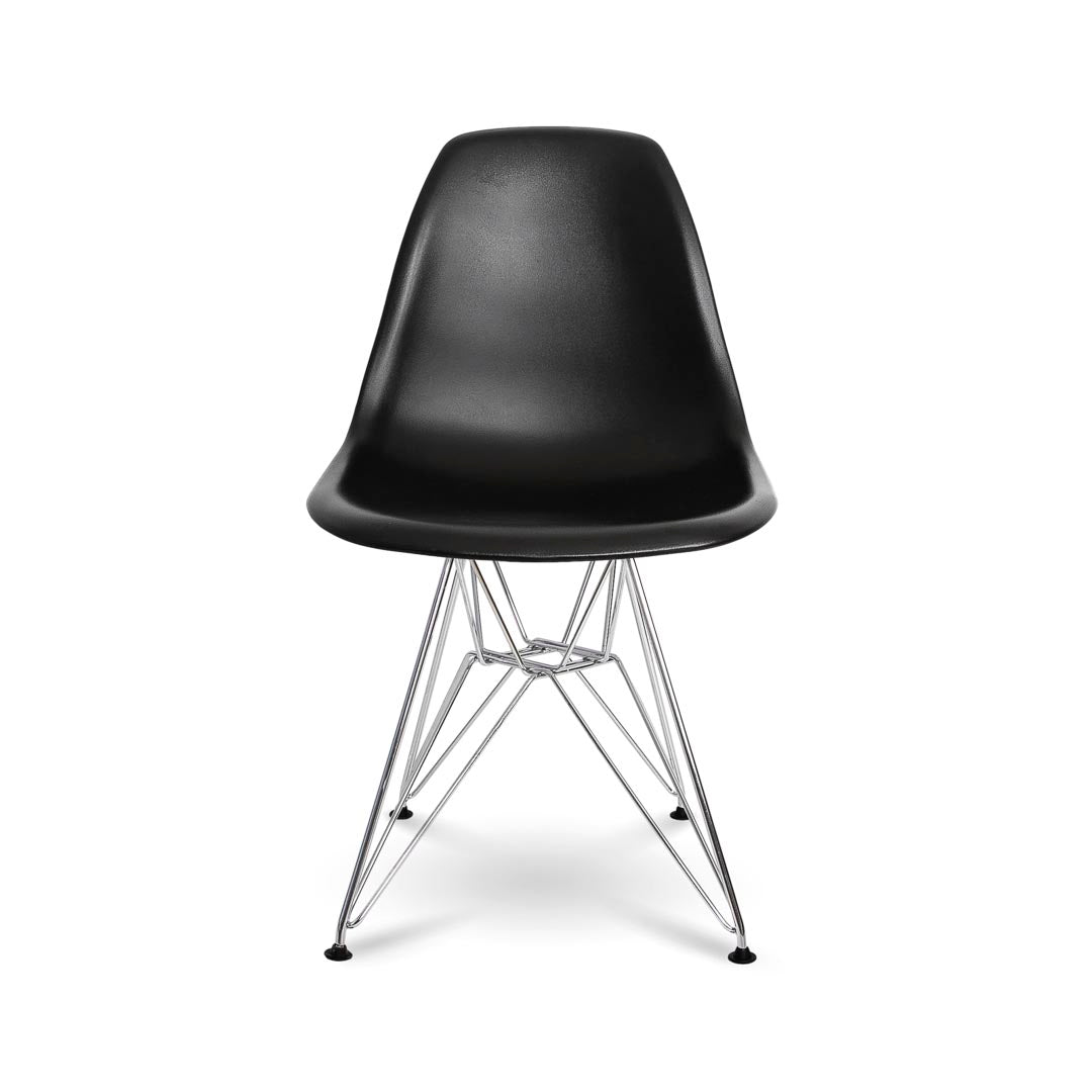 Cairo Chair – Black Seat Chrome Base