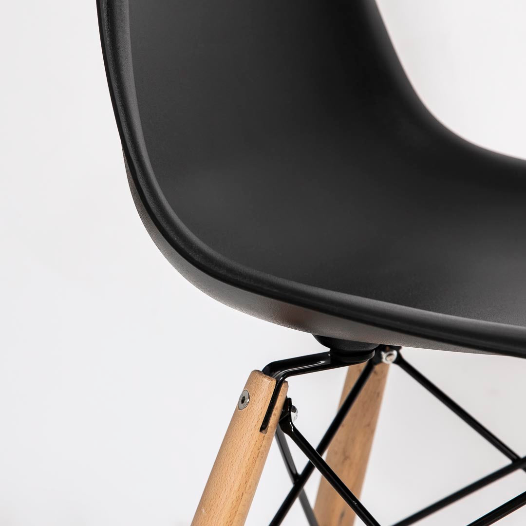 Cairo Chair – Black Seat Wood Base