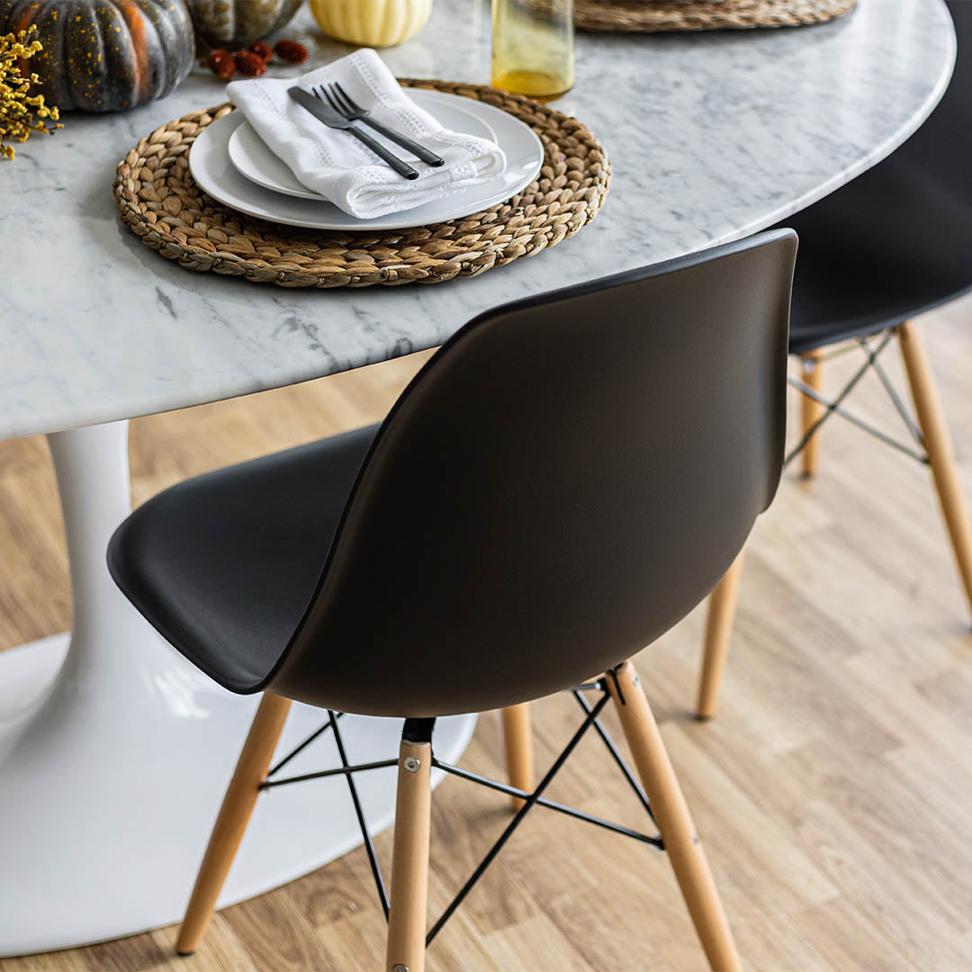 Cairo Chair – Black Seat Wood Base