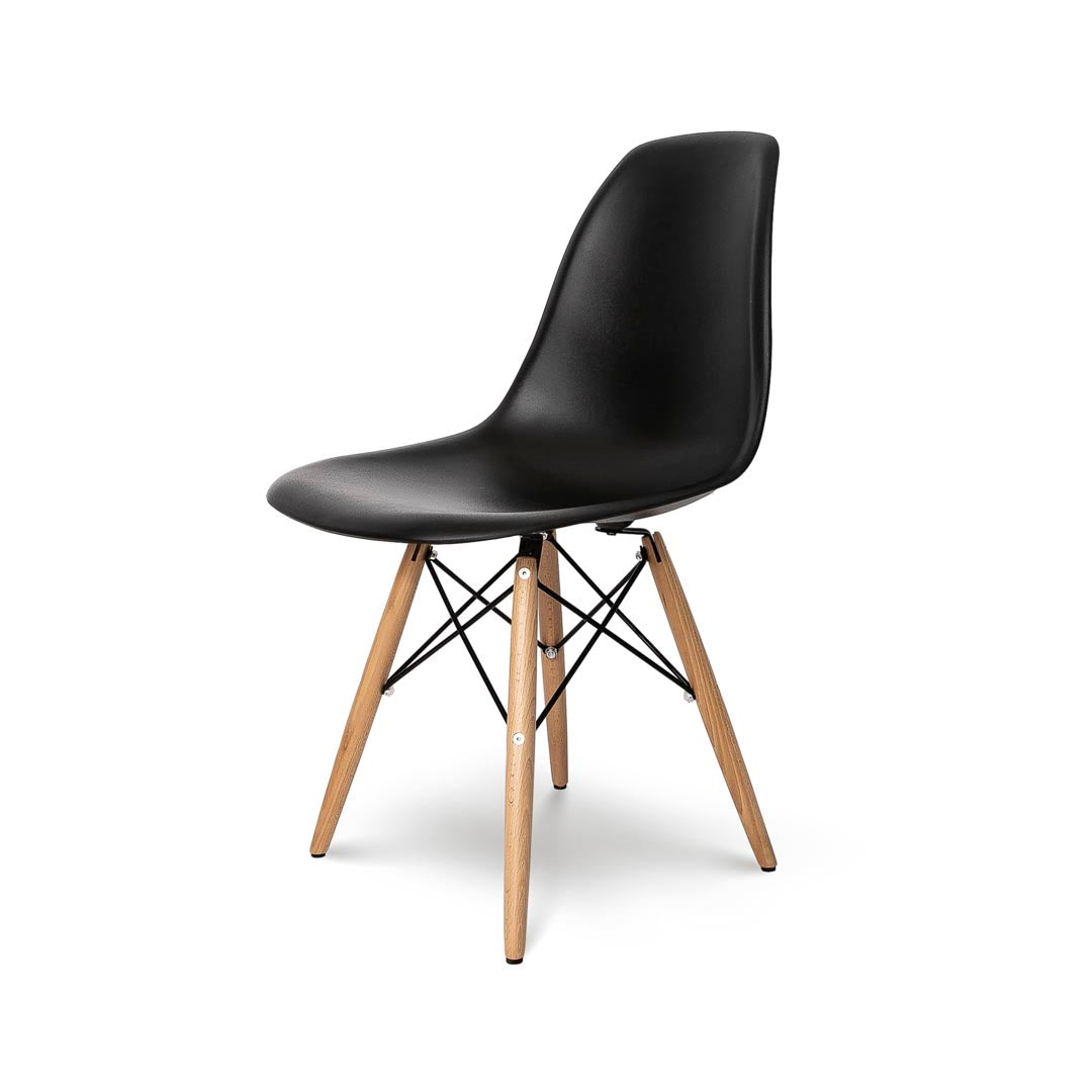 Cairo Chair – Black Seat Wood Base