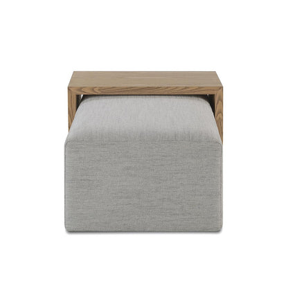 Forest Coffee Ottoman – Stone - New Performance Fabric