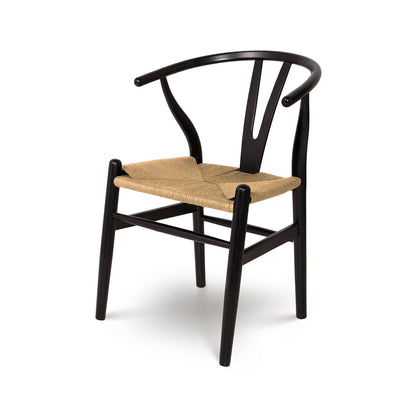 Frida Dining Chair – Black with Natural Seat