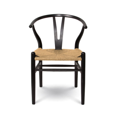 Frida Dining Chair – Black with Natural Seat