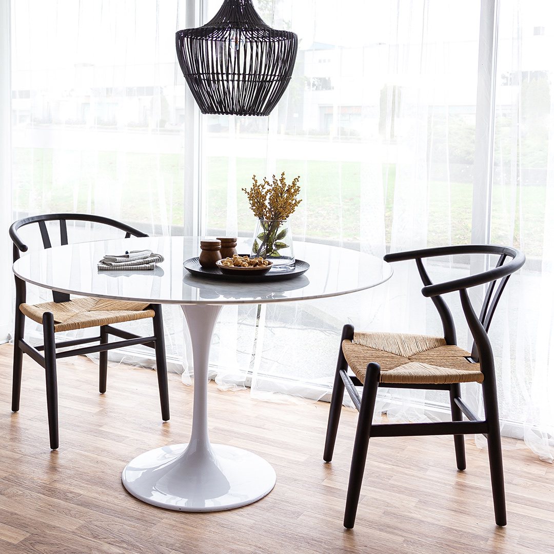 Frida Dining Chair – Black with Natural Seat