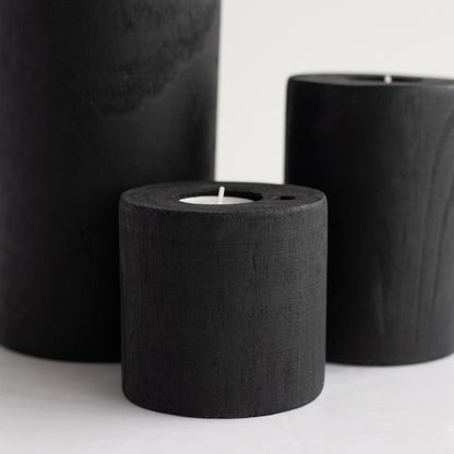 Nova Round Tealights – Black (Set of 3)