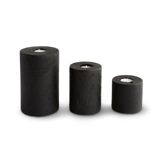 Nova Round Tealights – Black (Set of 3)